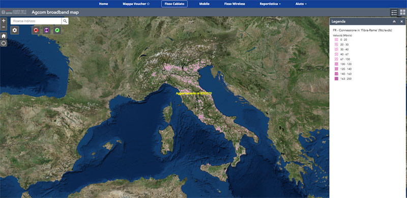 AGCOM Mappa Accesso ad Internet