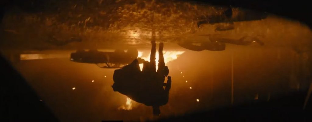 Film The Batman - sfondo con fuoco